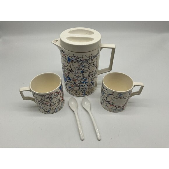 Turnpike 5 Pc Electric Hot Drink Set MCM Collectible From National Silver Co. - Picture 8 of 16